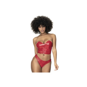 Ensemble lingerie Deux Pièces "Wet Look" Rouge 